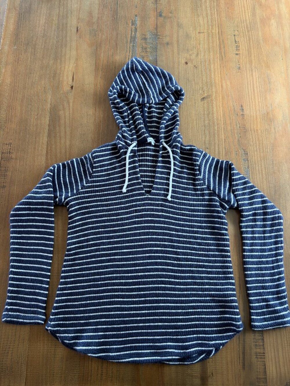 Splendid Navy & White Striped Hooded Sweater